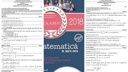 Bacalaureat 2018, sesiunea de toamnă. Rezolvarea subiectelor la matematică