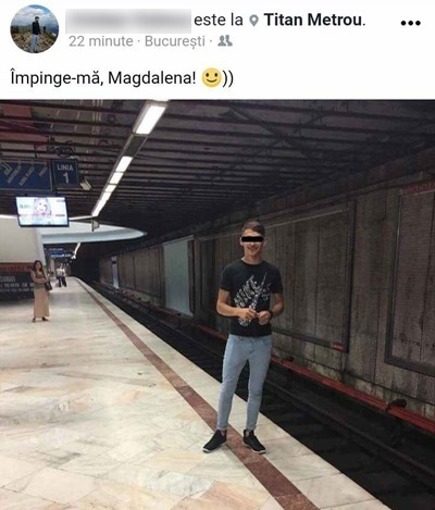 Crima de la metrou naşte glume macabre: ”Împinge-mă, Magdalena!”