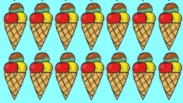 Test de logică | Găsiți înghețata diferită de celelalte!