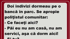 BANCUL ZILEI | Doi indivizi dormeau pe o bancă, în parc