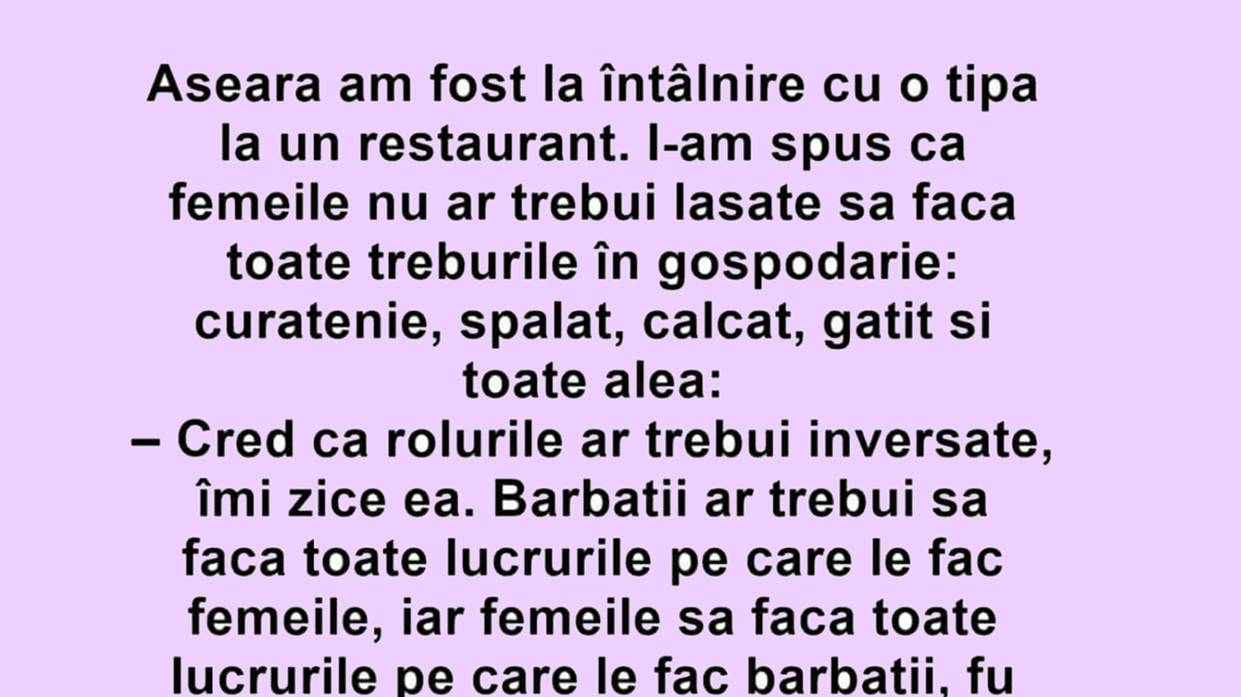 BANC | Aseară am fost la întâlnire cu o tipă, la un restaurant