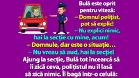 BANC | Bulă este oprit pentru viteză: Domnul polițist, pot să explic!