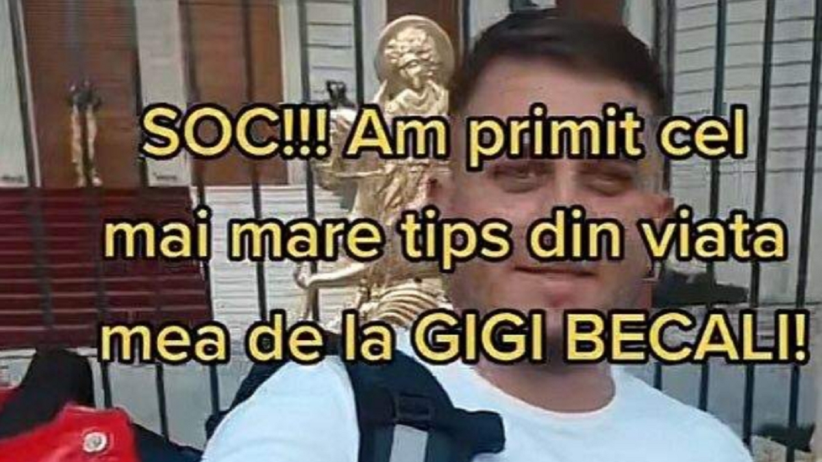 Ireal! Bacșișul uriaș pe care l-a primit un livrator din Capitală, după ce i-a dus comanda lui Gigi Becali la palat