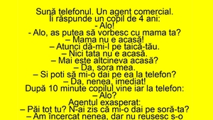 BANCUL ZILEI | "Alo, aș putea să vorbesc cu mama ta?"