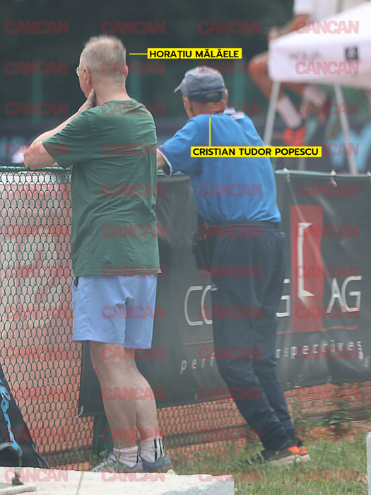Cristian Tudor Popescu și Horațiu Mălăele, relaxați după partida de tenis pe care au încins-o