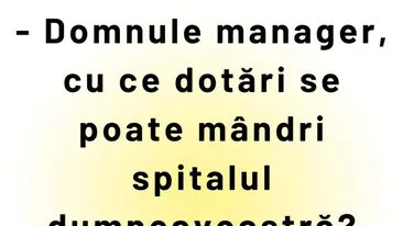 Bancul sfârșitului de săptămână | Dotări spitalicești