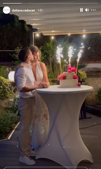 Ce ținută sexy a purtat iubita lui Răzvan Simion la cununia Gabrielei Prisăcariu cu Dani Oțil! Alintul folosit de prezentator pentru Daliana Răducan | FOTO