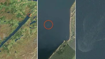 Monstrul din Loch Ness a fost fotografiat DIN SATELIT! Este urias si are forma unui peste de dimensiuni astronomice!