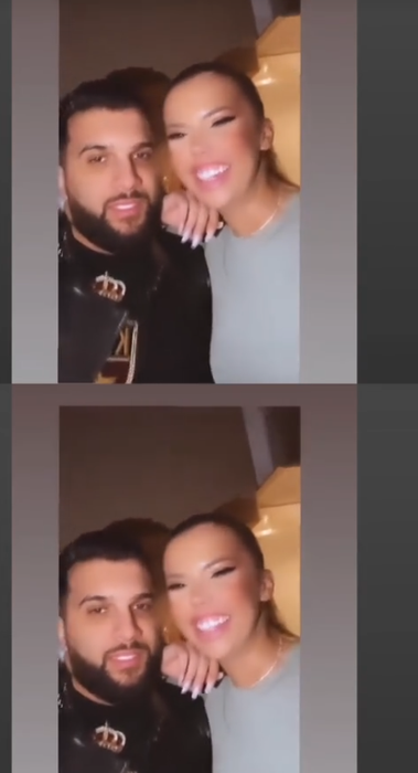 Andra, cu gura până la urechi alături de Tzancă Uraganu. (SURSA: TIK TOK.COM)