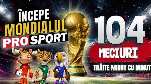 CM 2026 Începe Mondialul ProSport! 104 meciuri trăite minut cu minut și analizate de fotbaliști și antrenori de top, 44 de zile cu materiale de colecție, eroi și povești de neuitat într-o experiență integrată unică pe piața media din România!