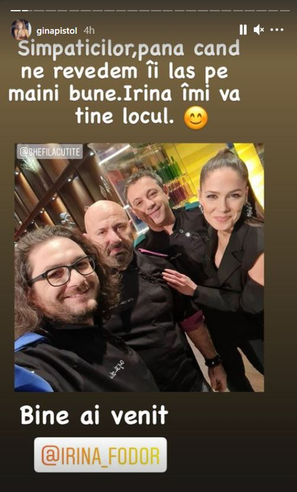 Gina Pistol a izbucnit în plâns la plecarea de la Chefi la Cuțite: “Nu vreau să mă despart de voi”. Ce a spus despre Irina Fodor, noua prezentatoare a show-ului culinar
