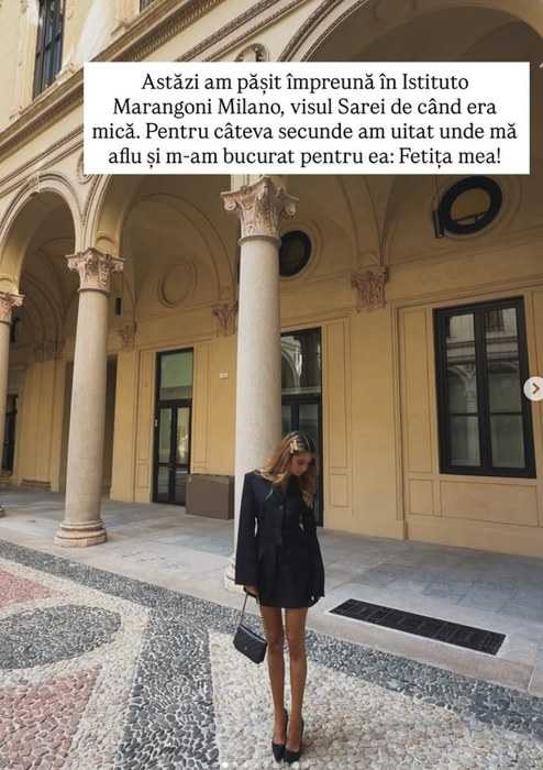 Emoții mari pentru Anca Serea! Fiica ei, Sarah, a început astăzi facultatea la Milano