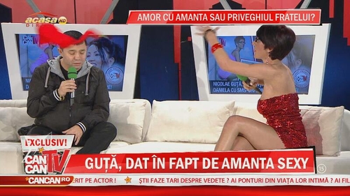 Schimb halucinant de replici intre Guta si amanta:"Bai handicapato"!Dana s-a razbunat si i-a aruncat in direct cu sutienul in fata