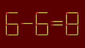 Test de inteligență dificil | Corectați 6-6=8, mutând un singur chibrit!