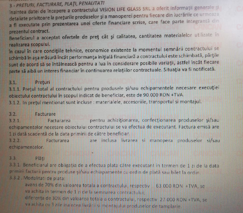 Contractul pentru materialele de la balcon