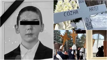 Imaginile durerii la înmormântarea lui Matei. Tatăl lui, preotul Cozma, a privit neputincios cum familia și-a luat adio de la micuț