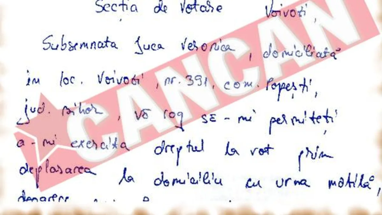 Moarta a cerut urna mobila ca sa voteze!