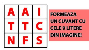 Cel mai tare test de inteligență | Formează un cuvânt cu toate cele 9 litere din imagine