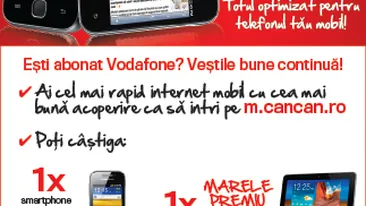 m.cancan.ro, cel mai modern mobisite din Romania! El a intrat zilnic pe m.cancan.ro si s-a facut cu un super telefon mobil!