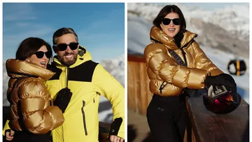 Nu e o glumă! Cât costă salopeta de schi pe care Monica Bîrlădeanu a purtat-o în vacanța cu Valeriu Gheorghiță, în Alpi