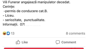BANCUL ZILEI | "Vili Funerar angajează manipulator decedat"