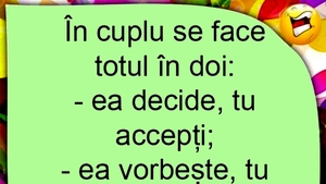 BANCUL ZILEI | În cuplu, totul se face în doi