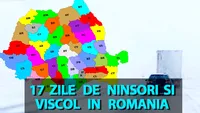 17 zile de viscol și ninsori în luna ianuarie, în România, potrivit meteorologilor EaseWeather