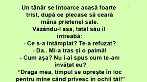 BANC | Un tânăr se întoarce acasă foarte trist, după ce plecase să ceara mâna iubitei