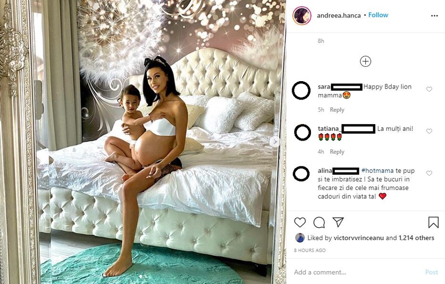 Andreea Hâncă a ajuns azi la spital și e pregătită să nască chiar de ziua ei. Astăzi, frumoasa brunetă împlinește 32 de ani © Instagram