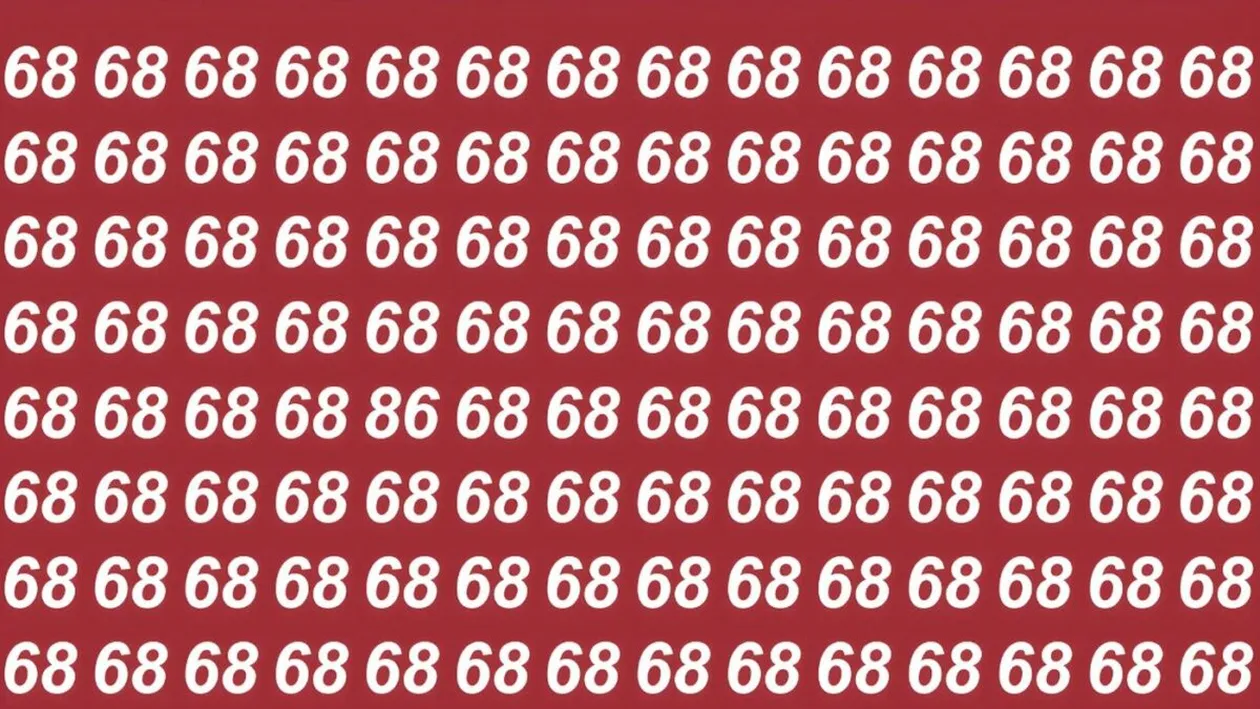 Test de inteligență | Numai cei cu ochi de vultur văd unde se ascunde numărul '86' în doar 9 secunde!