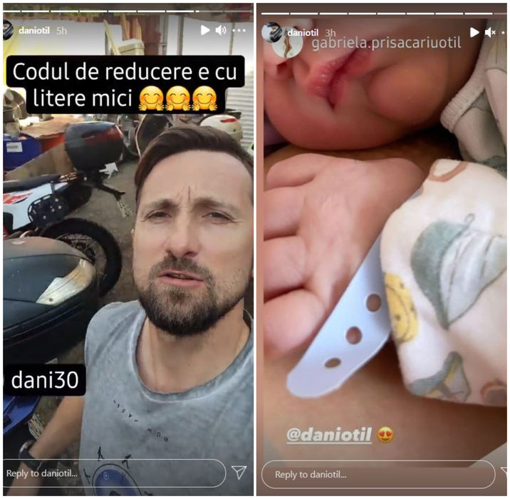 Dani Oțil a deveni tătic. Sursă foto: Capturi Instastory