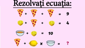 Test IQ | Rezolvați ecuația cu pizza, lămâie și ciorbă! 9 din 10 nu reușesc