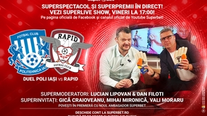 Rapid și Poli Iași fac spectacol la SuperLive Show, cea mai nouă și mai dinamică emisiune sportivă online