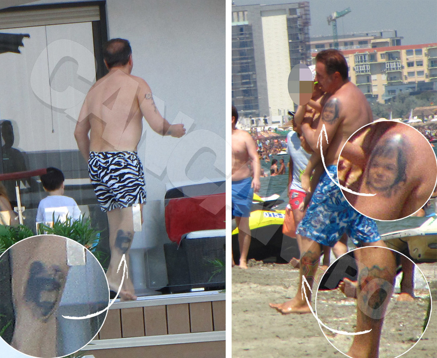 Politicianul este extrem de mândru de tatuajele sale, afişându-le fără reţineri, pe plajă