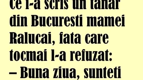 BANC | Ce i-a scris un tânăr din București mamei Ralucăi