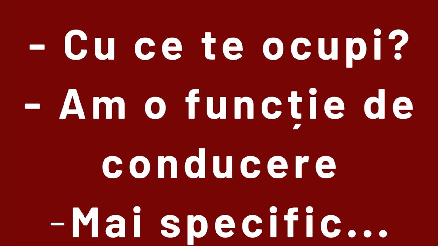 Bancul sfârșitului de săptămână | Funcție de conducere