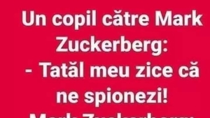 BANC | Un copil îi zice lui Mark Zuckerberg: "Tatăl meu zice că ne spionezi"