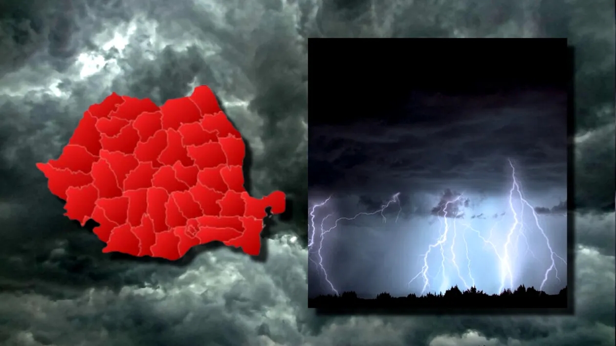 Cod roșu de ploi torențiale și grindină. ANM a actualizat prognoza meteo. Vremea se schimbă radical 