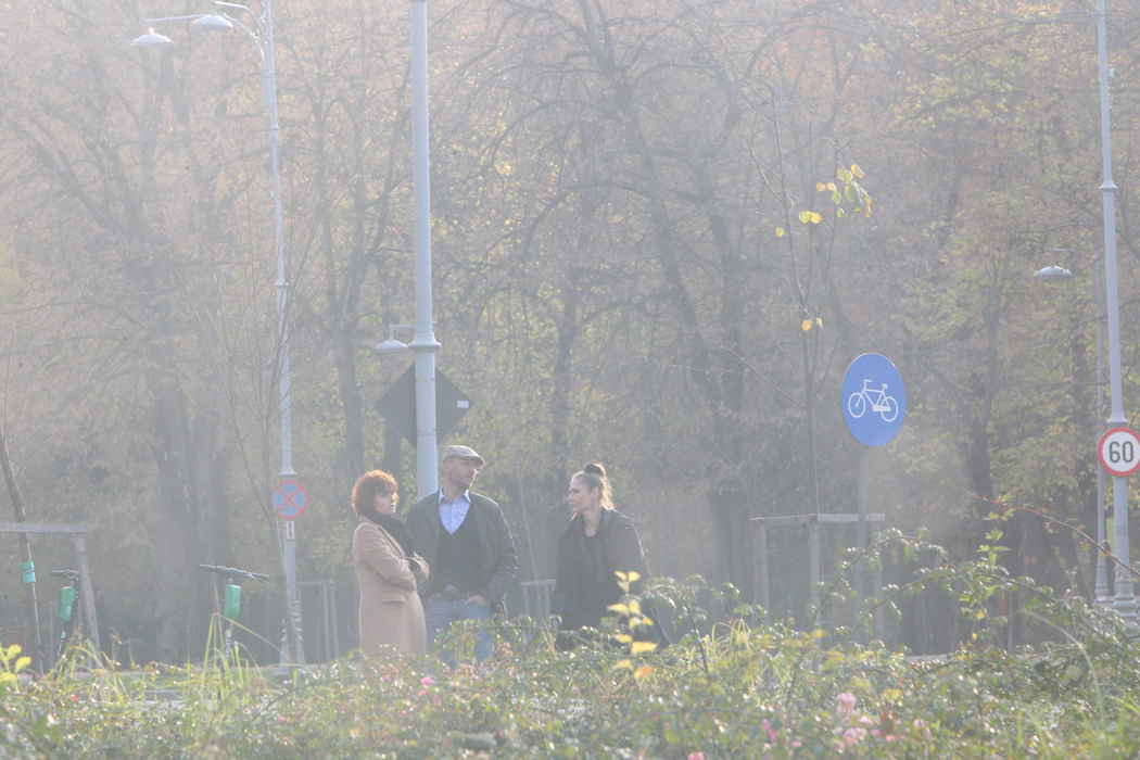 Romanița Iovan, iubitul ei și o prietenă comună au luat la pas aleile din jurul parcului Herăstrău