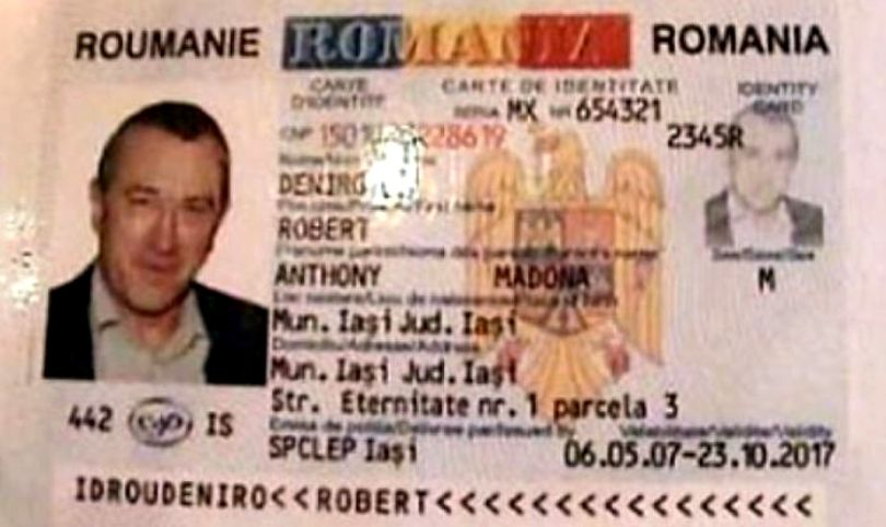 Ce ispravă mondială! Un român a falsificat buletinul lui Robert de Niro și și-a trecut domiciliul într-un cimitir
