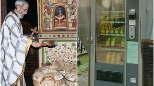 Tonomat cu lumânări și candele lângă o biserică din Prahova! E incredibil ce produse se mai găsesc în el