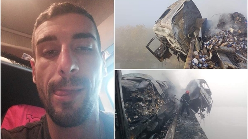 Alex, tânărul de 27 de ani mort după ce i-a luat foc camionul, la Bradu, era la prima cursă ca şofer de TIR