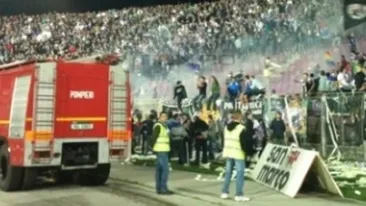 Incendiu, la meciul FC Timisoara - Steaua!