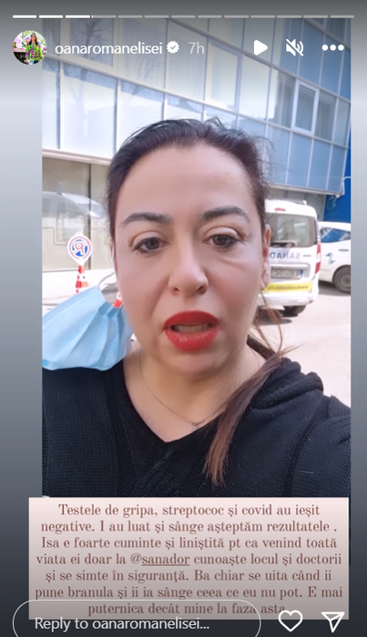 Postarea făcută de Oana Roman pe internet/ Foto: Instagram
