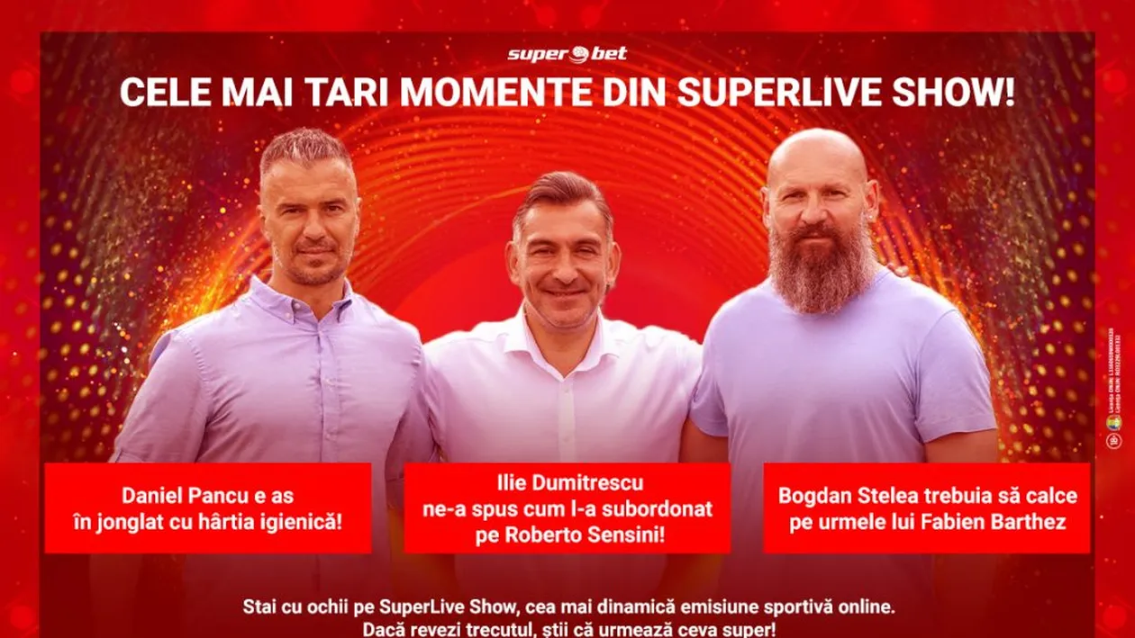 Daniel Pancu, Ilie Dumitrescu și Bogdan Stelea au făcut show în SuperLive Show. Acestea sunt 3 dintre cele mai tari momente de până acum!
