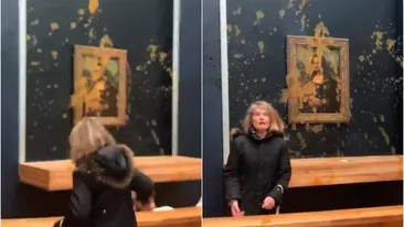 Cuvintele țipate de cele două femei care au atacat cu supă celebra pictură “Mona Lisa”. Vizatorii se uitau uimiți
