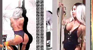 Fosta asistentă TV dansează erotic la bara montată în apartament!