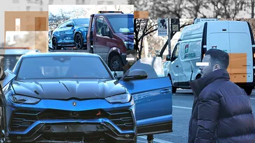 Fostul ”ginere” al lui Gigi Becali a plecat acasă pe platformă. Și-a ”înfipt” Lamborghini-ul URUS de 320.000 de euro în duba farmaciei!