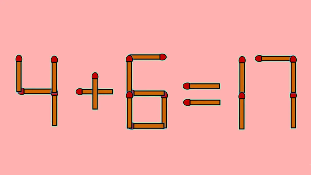 Test de inteligență | Mutați un singur chibrit pentru a corecta 4 + 6 = 1