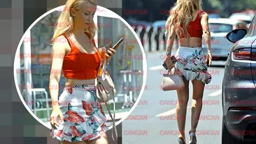 Andreea Bălan a ”comis-o” din nou! Fustița super scurtă și abdomenul la vedere au ridicat tensiunea trecătorilor